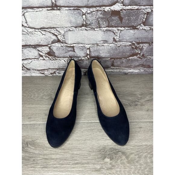Modabella Navy Blue Suede Leather Round Toe Dress Heels Women’s Sz 38EU/7.5M US - Picture 15 of 16